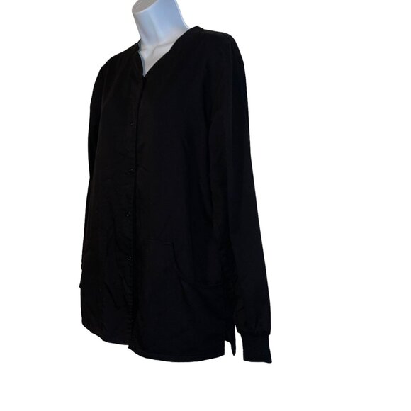 Greys Anatomy by Barco Black Womens M Scrubs Jacket Style 4430 Pockets Solid - Picture 5 of 9